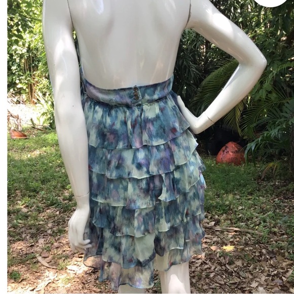 Blue Halter Neck Ruffle Dress - Picture 5 of 6